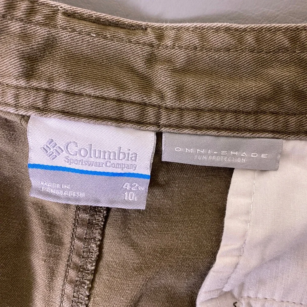 Columbia Cargo Shorts Men's Size 42w 10i Brown Omni-Shade Cotton Hiking Outdoor*